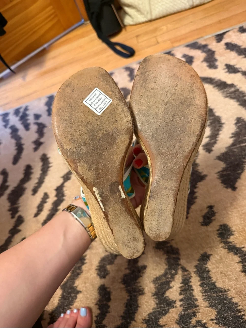 Celine en toile vert taille Multicolor Espadrille Wedge Sandals